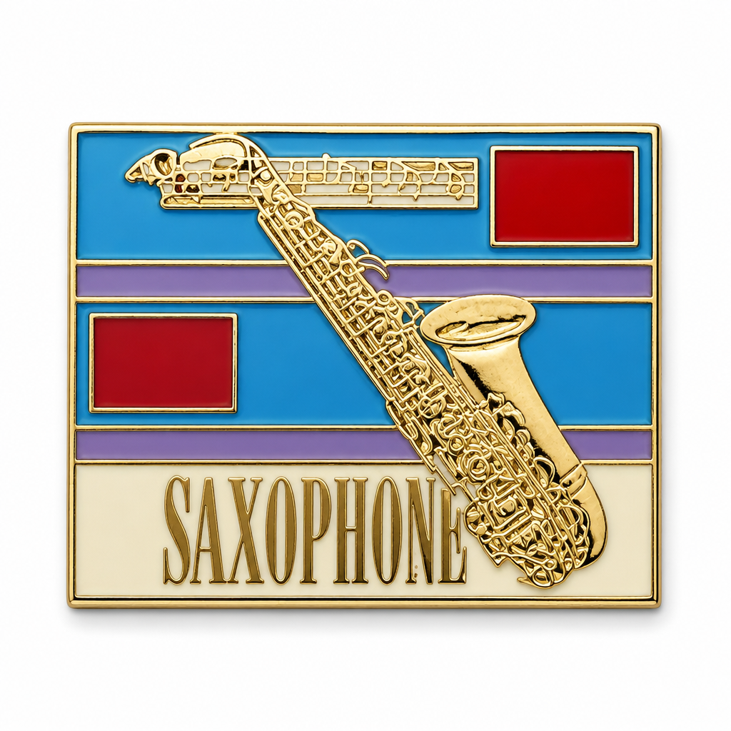 AI-generated gold round enamel pin
